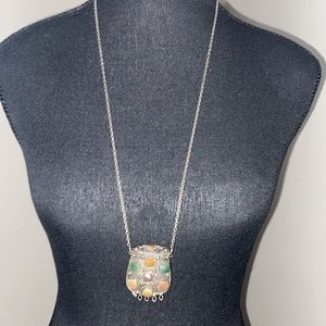 Small rock pendant handmade necklace from india